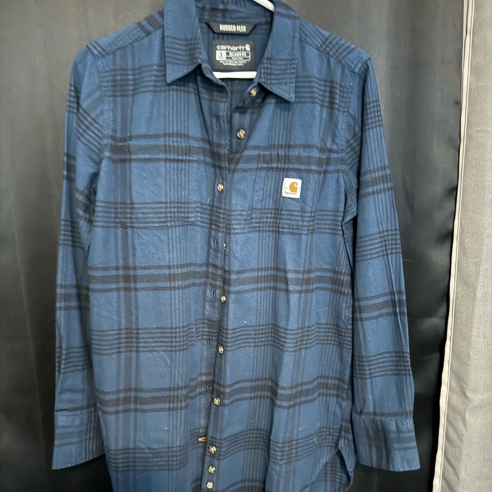 Small Blue Flannel Carhartt Tunic